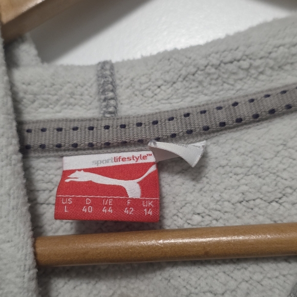 Puma Hoodie Sweatshirt Gray Purple Youth Large - Picture 3 of 5